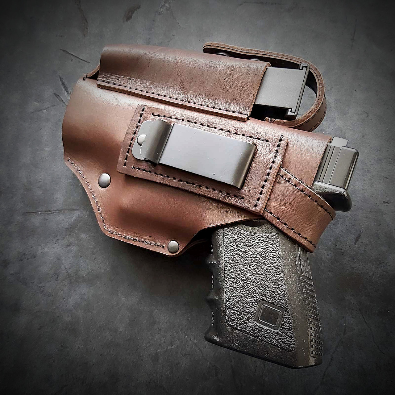 Купить Кожаная кобура поясная под Glock 19| коричневая, цена 750 ...