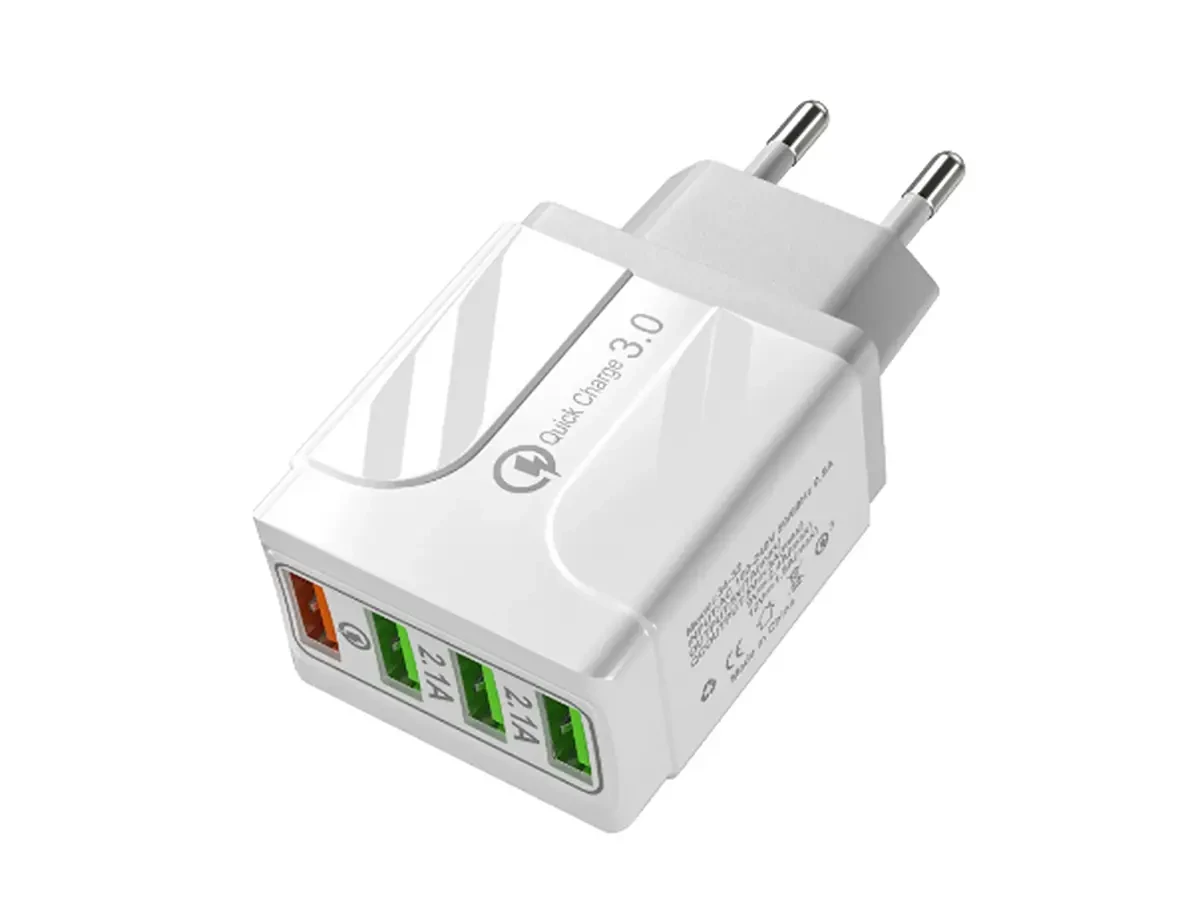 Зарядний пристрій 220В 3,5А 12Вт 5В USBx4 QC3.0 Quick Charger 34-2 500шт 7129, фото 1