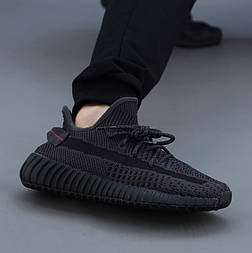 Чоловічі кросівки Adidas Yeezy Boost 350 літні весна-осінь-літо рефлективні чорні легкі. Фото наживо