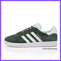 Кроссовки мужские и женские Adidas Gazelle khaki / кеды Адидас Газели хаки