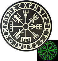 Шеврон ПВХ Vegvisir Рунічний компас вікінгів Патч на липучці Vegvisir Viking Compass Norse Rune (AN-100-5)