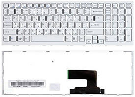 Клавіатура для ноутбука SONY VAIO VPC-EH із фреймом RU біла нова
