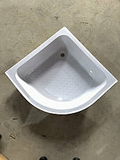 Душовий піддон 80*80*26 см напівкруглий з панеллю і ніжками Lidz KAPIELKA (Польща), фото 2