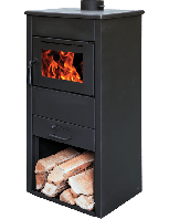 Піч на дровах Termo Sistem VALJEVAC (чорний) 8 кВт печі опалювальні для дому та дачі
