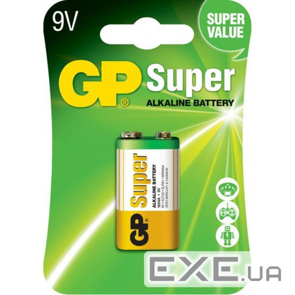 Купити Батарейка Gp Крона Super Alcaline 6F22 / 6LR61 9V * 1 (GP1604AEB ...