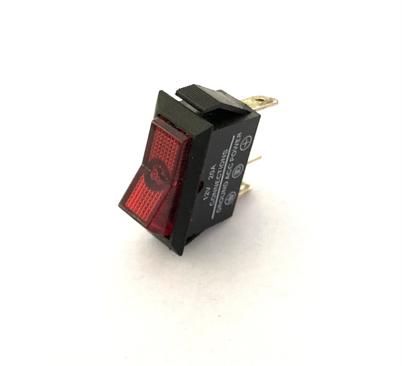 Перемикач клавішний 12V 20A 3 контакти з підсвіткою
