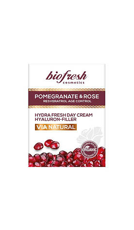 Ніжний зволожуючий денний крем для обличчя Via Natural Pomegranate and Rose від BioFresh 50 мл, фото 1