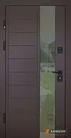 Входная дверь Абвер с терморазрывом Ufo (цвет Ral 8019 + ТО/Белая) COTTAGE Abwehr