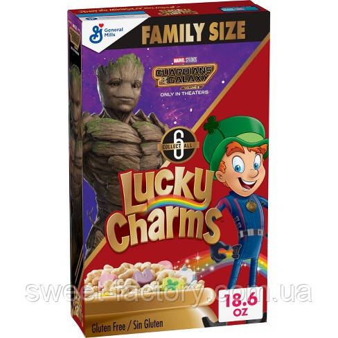 Сухие завтраки Lucky Charms Marshmallow Marvel Guardians Groot 527g - фото 1 - id-p1867029348