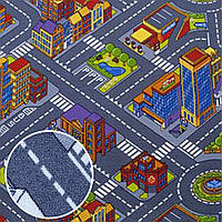 2м Ковролін AW Big City для дитячої кімнати з дорогами.