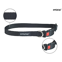 Нашийник для собак Amiplay Basic M 25-40*1,5 см - чорний