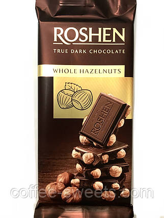 Шоколад чорний Рошн із фундуком 90 г ROSHEN, фото 2