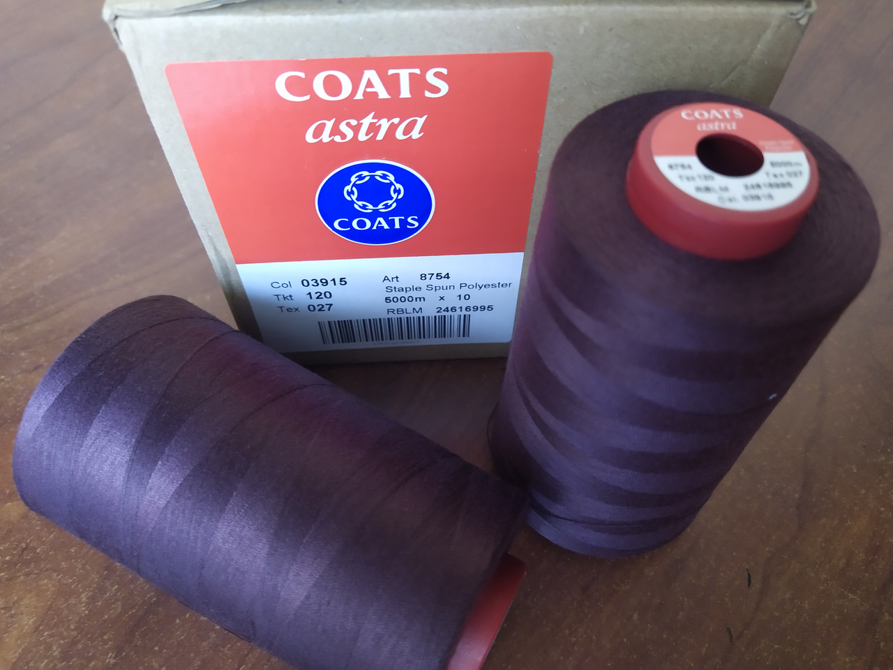 Нитки армированные Coats ASTRA №120 5000м col 03915 сливовый - фото 7 - id-p1867088269