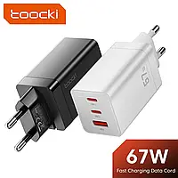 Сетевое зарядное устройство Toocki GAN 67-65W (2 Type-C + 1 USB)