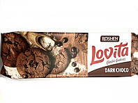 Печенье Lovita Classic Dark Choko с какао и кусочками глазури Roshen 150 гр