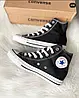 Жіночі та чоловічі кеди Converse All Star Black (Чорні з білим) Кеди Високі Конверс Алл Стар текстиль унісекс, фото 7