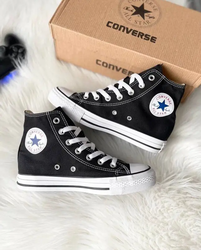 Жіночі та чоловічі кеди Converse All Star Black (Чорні з білим) Кеди Високі Конверс Алл Стар текстиль унісекс