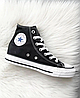 Жіночі та чоловічі кеди Converse All Star Black (Чорні з білим) Кеди Високі Конверс Алл Стар текстиль унісекс, фото 2