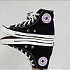 Жіночі та чоловічі кеди Converse All Star Black (Чорні з білим) Кеди Високі Конверс Алл Стар текстиль унісекс, фото 5