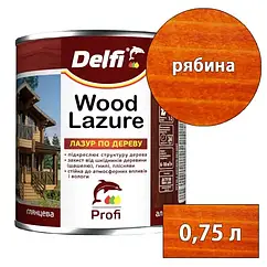 Лазур для дерева Delfi 0.75 л (Рябина) стійкий захист деревини від шкідників