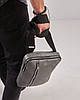 Чоловіча сіра сумка планшет через плечо Vertical екошкіра, фото 3