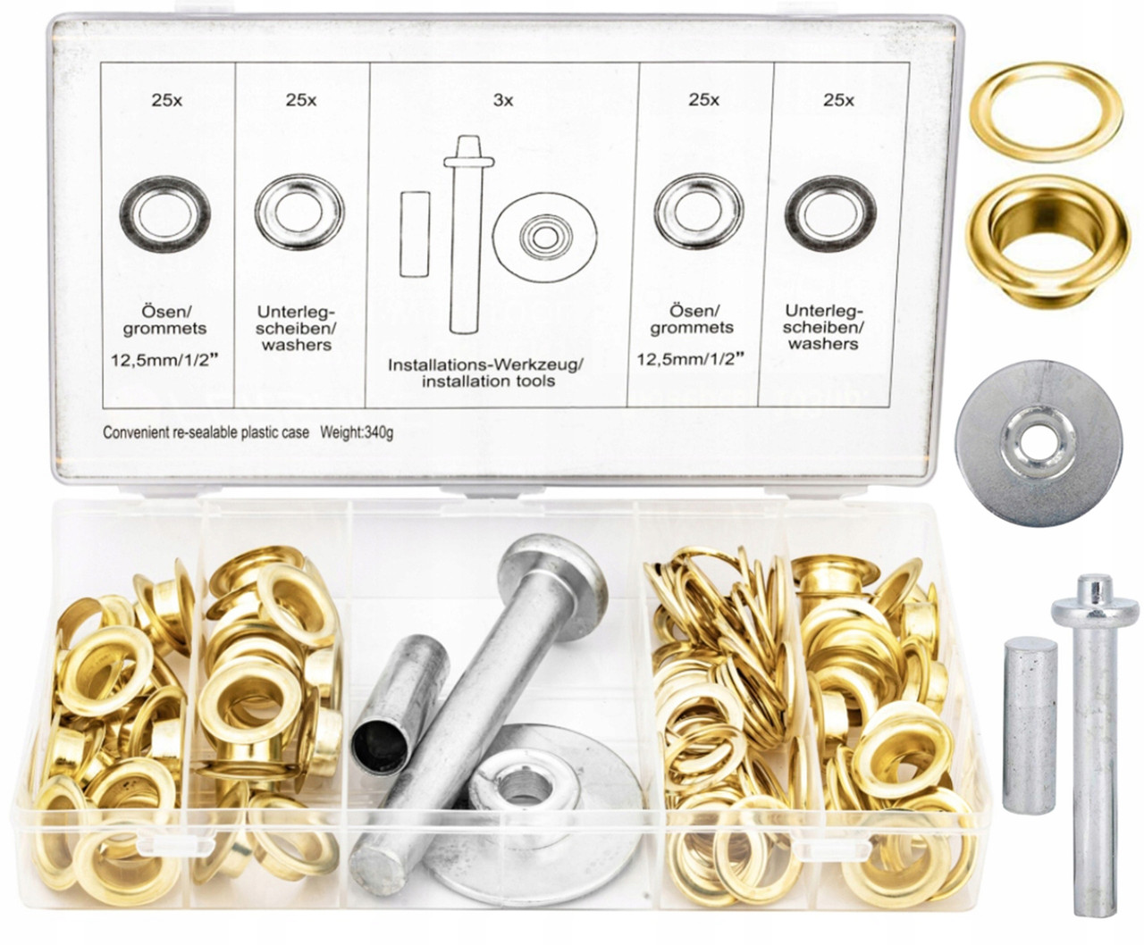 Набір люверсів для банерних тентів з пробійником 103 шт.