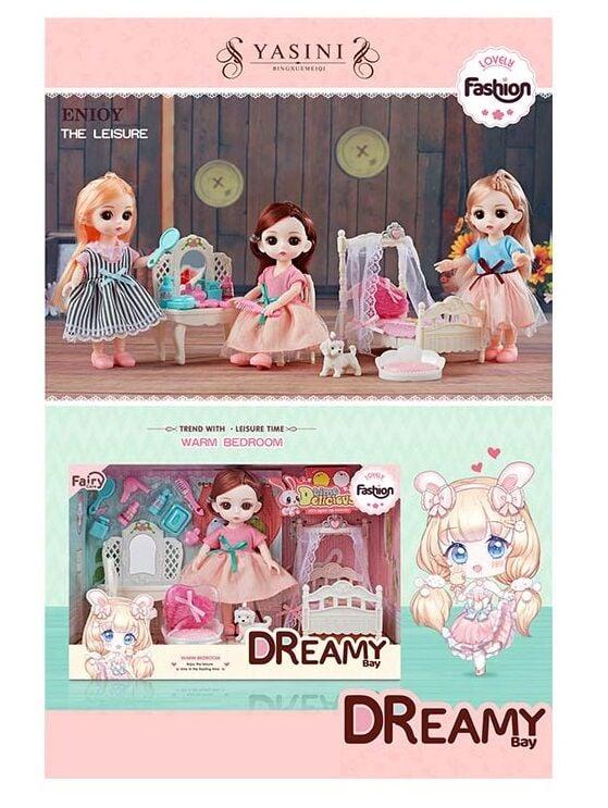 Ігровий набір лялька з меблями Спальня (лялька, меблі, собачка) 6641, фото 1