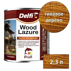 Лазур для дерева Delfi 2.3 л (Тикове дерево) стійкий захист деревини від шкідників