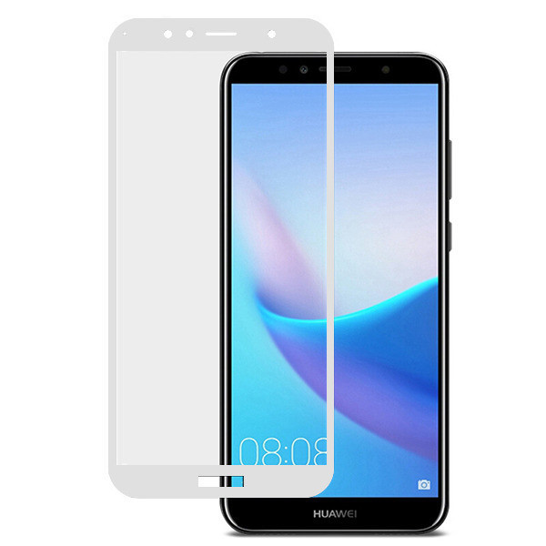 Скло захисне Full Glue Aspor для Huawei Y7 Prime 2018 в тех. упаковці- білий