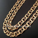 Срібний ланцюжок позолота 585 проби. Цепочка срібло бісмарк з напиленням золота. 60 см, фото 8