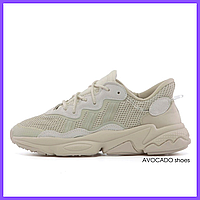 Кроссовки женские Adidas Ozweego beige reflective / Адидас Озвиго бежевые рефлективные