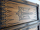 Нарди подарункові, ручної роботи дерев'яні "Тризуб" 48 см, фото 7