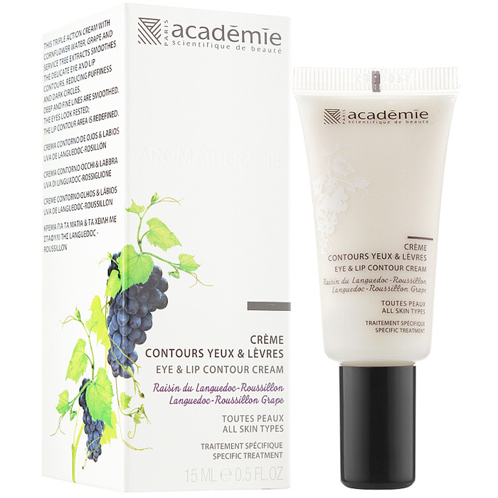 Крем для очей і губ «Виноград провінції Лангедок-Руссільйон» Academie Aromatherapie Eye & Lip Contour Cream, фото 1