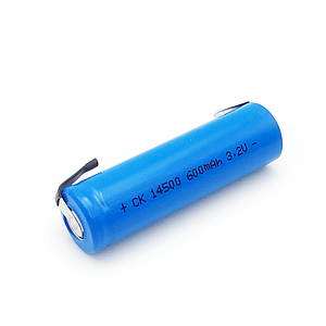 Акумулятор LiFePo4 14500 (AA) CK 600mAh (3.2v) з контактами для пайки