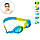 Дитячі окуляри для плавання Синьо-жовтий окуляри для басейну дитячі з берушами, окуляри для плавання, фото 2