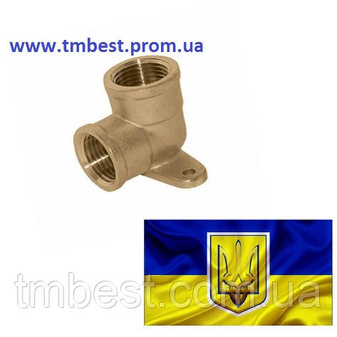 Кут 1/2" Вх1/2" В монтажний (настінний) латунний