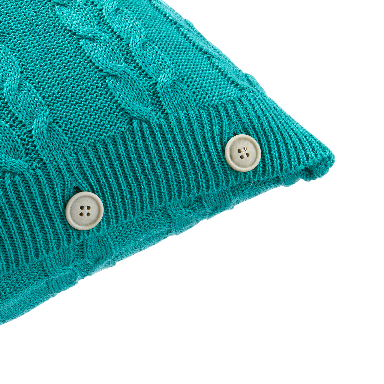 Чохол для подушки Ohaina в'язаний коси 40x40 Turquoise blue