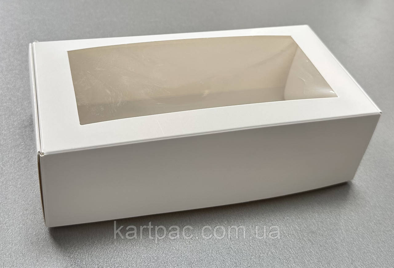 Коробочка для макарон солодощів з крейдованого картону 200*100*60