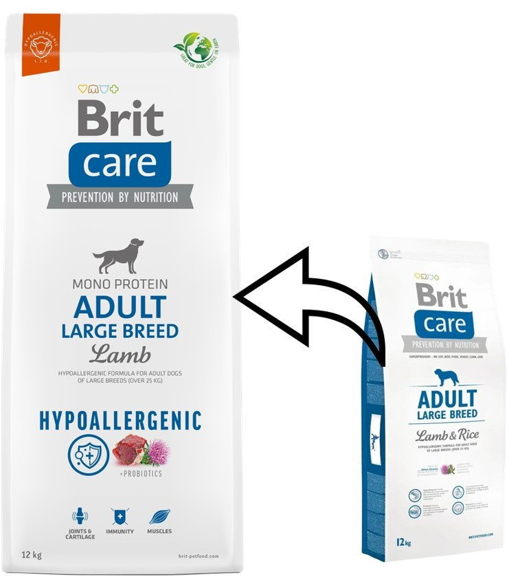 Brit Care Adult Large Breed Lamb & Rice 12 кг сухой корм для взрослых ...