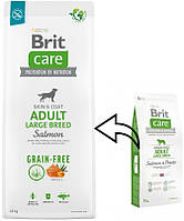 Brit Care Adult GF Large Breed Salmon & Potato 12 кг беззерновой корм з лососем для собак великих порід