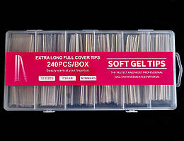 Тіпси гелеві для нарощування нігтів прозорі 240 штук, Арка