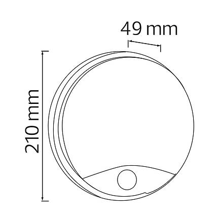 Світлодіодний світильник вологозахищений 15 W з датчиком руху VESPER-15 IP54, фото 2