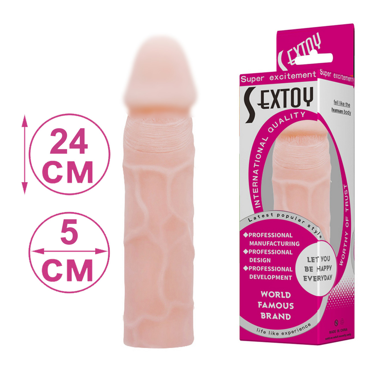 Фалоімітатор Super Excitement Sextoy Fresh, Тілесний, 16.3 см, Реалістичний, Без Мошонки