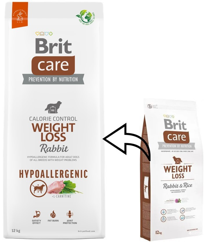 Brit Care Weight Loss Rabbit & Rice 12 кг - корм для собак з надмірною вагою