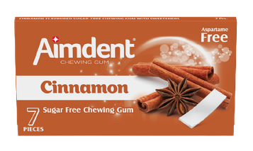 Жуйки без цукру Aimdent Cinnamon кориця, 14.4 г, 24 уп/ящ