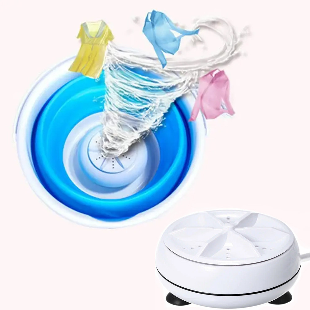 Портативна пральна машина ультразвукова large turbine wash Ultrasonic пристрій для прання від USB