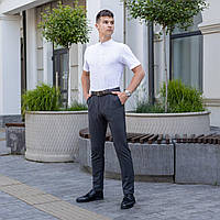 Классический мужской костюм Рубашка + Брюки 100% Molodist серо-белый Комплект Рубашка льняная + Штаны на лето