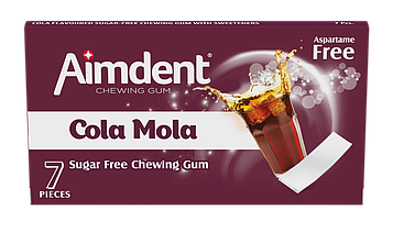 Жуйки без цукру Aimdent Cola Mola кола,14.4 г, 24 уп/ящ