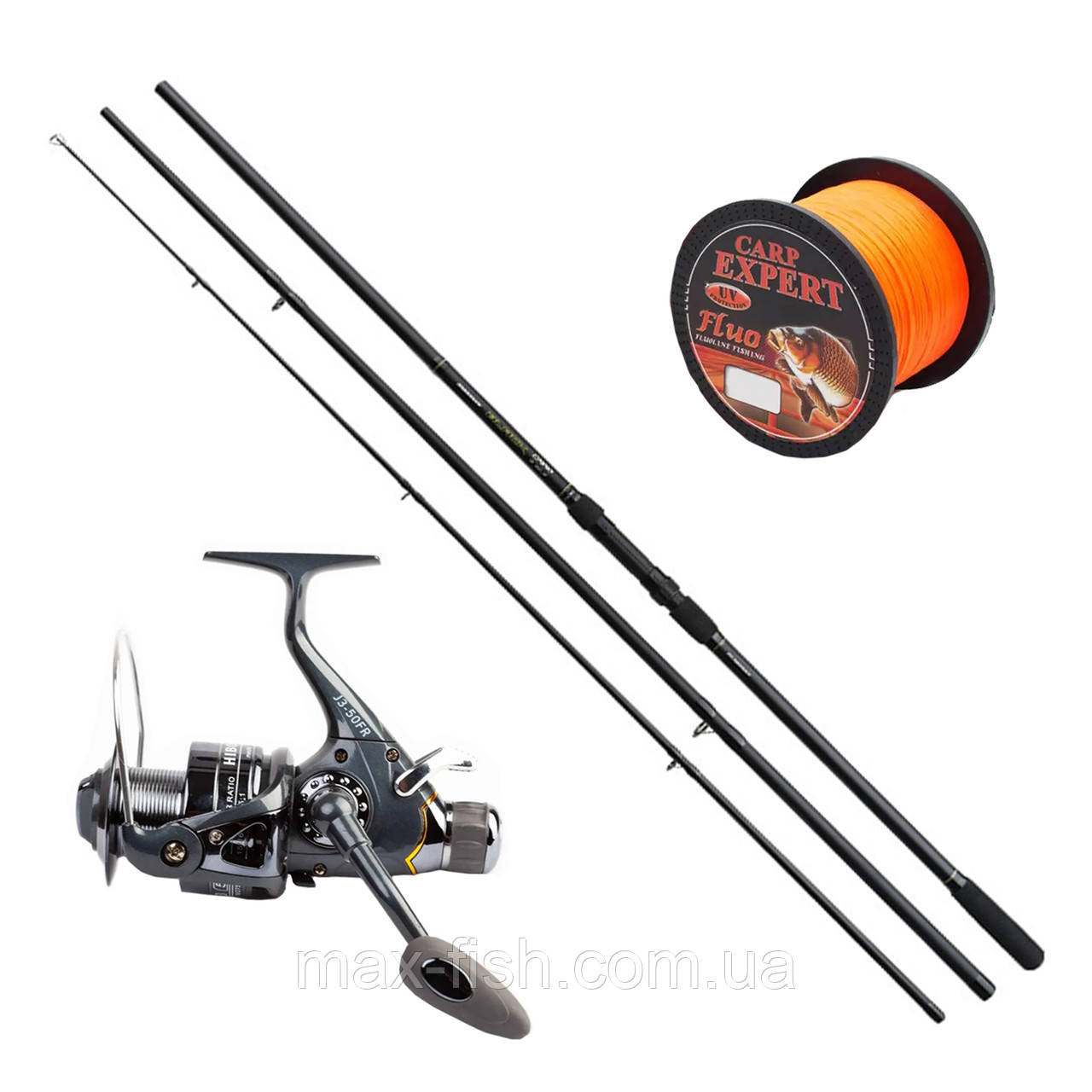 Карповий набір На 1 вудлище Flagman Black Carp 3.9м з котушками + Лісочка