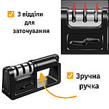 Точилка для ножа, механічна точилка для ножів та ножиць кухонна, чорна The Chestnut, фото 2